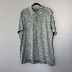 Lululemon XXLarge Heather‎ Gray Short Sleeve Athletic Polo Shirt